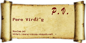 Pere Virág névjegykártya